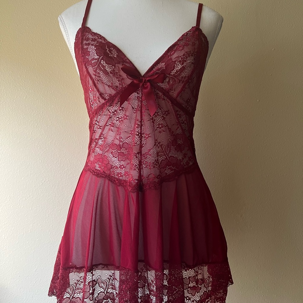 vintage red lace lingerie